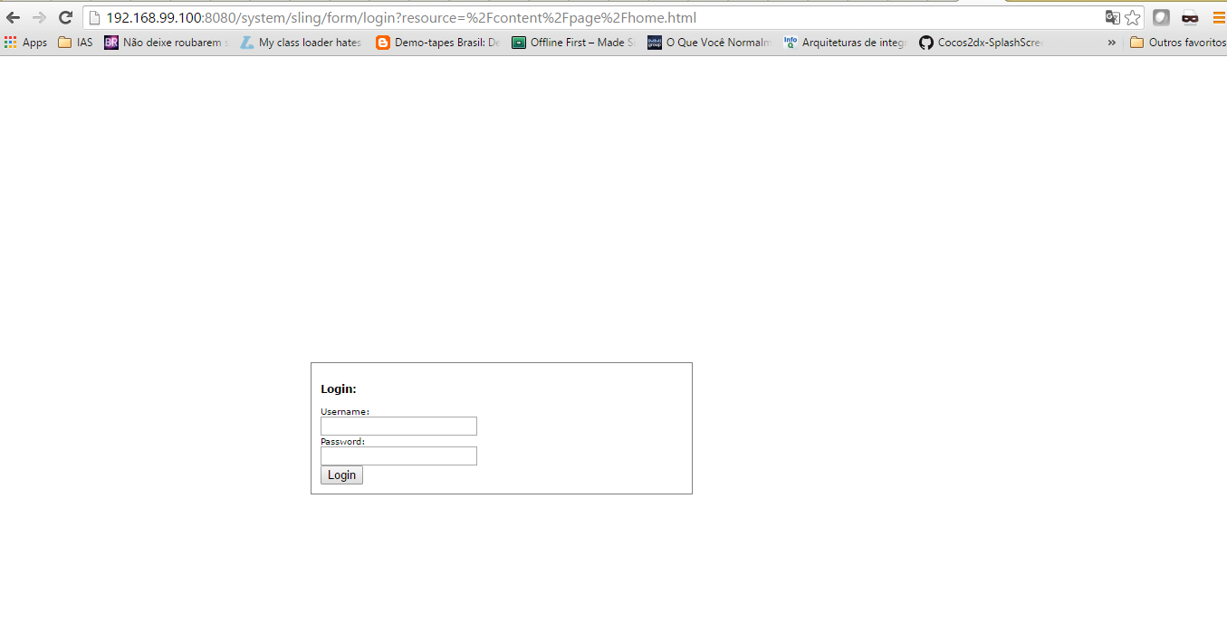 Default Login Screen