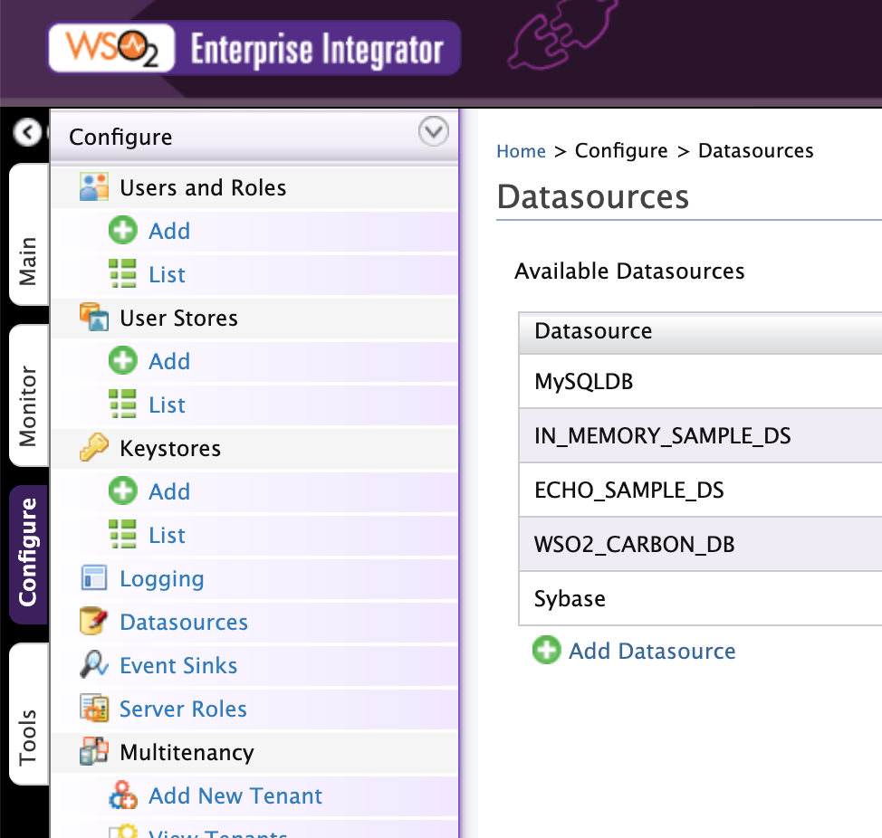 Carbon Console Datasource