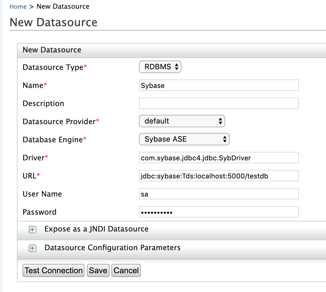 Carbon Console New Datasource